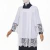 BLESSUME Catholic White Pleated Lace Surplice Liturgical Cotta Vestment (White, X-Large) view 4