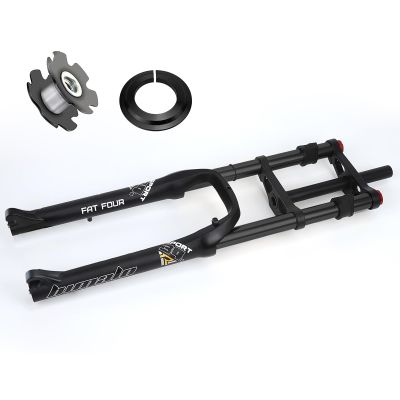 GXFWJD 26 Inch Bike Suspension Forks 4.0 Fat Bike Straight Front Fork Downhill Mountain Bike MTB Fork 1-1/8 Disc Brake Air Fork 170mm Travel E-Bike Front Fork BMX 2850g (Color : Black)
