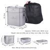 Boundless Voyage Titanium Canteen Cup Mess Kit Camping Kidney-Shaped Hanging Pot Outdoor Cooking Set with Lid & Handles Ti2059C view 2