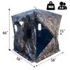 THUNDERBAY 2-3 Person Hidden Threat See Through Hunting Blind, See Through Panel Window with 270 View, Floor Space 62" x 62" to 72" x 72" view 2