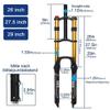 GXFWJD 26 27.5 29 Inch MTB Bike Suspension Fork Travel 135mm Downhill Fork Rebound Adjust Double Shoulder DH Air Straight 1-1/8 Ultralight Bicycle Shock Absorber Delivery from USA view 2