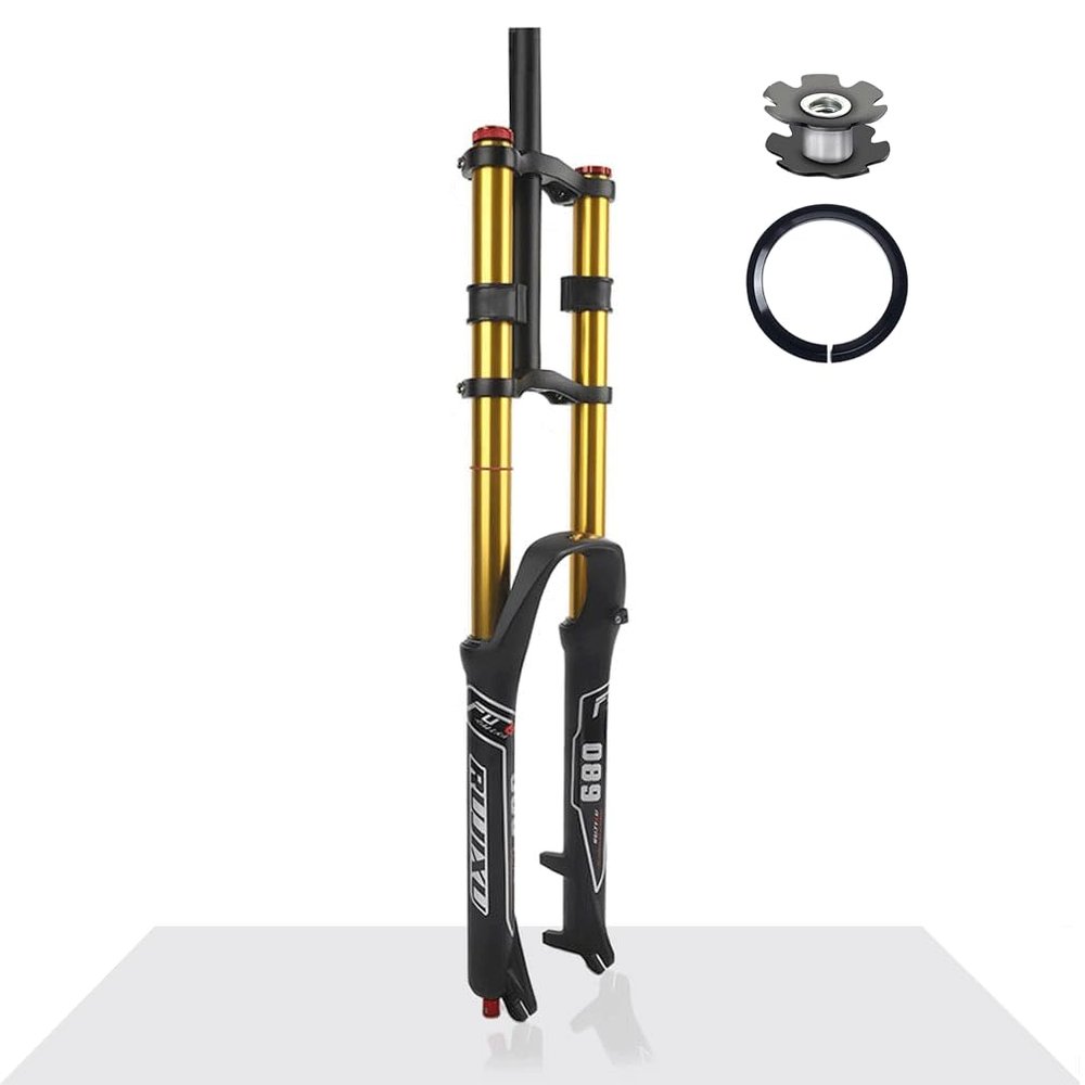 GXFWJD 26 27.5 29 Inch MTB Bike Suspension Fork Travel 135mm Downhill Fork Rebound Adjust Double Shoulder DH Air Straight 1-1/8 Ultralight Bicycle Shock Absorber Delivery from USA