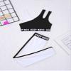 Moggemol Girls Printed Athletic Crop Top with Leggings Sets Jazz Hip Hop Workout Gymnastic Dance Outfit Black,Asymmetry 4 view 3
