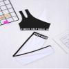 Moggemol Girls Printed Athletic Crop Top with Leggings Sets Jazz Hip Hop Workout Gymnastic Dance Outfit Black,Asymmetry 4 view 4