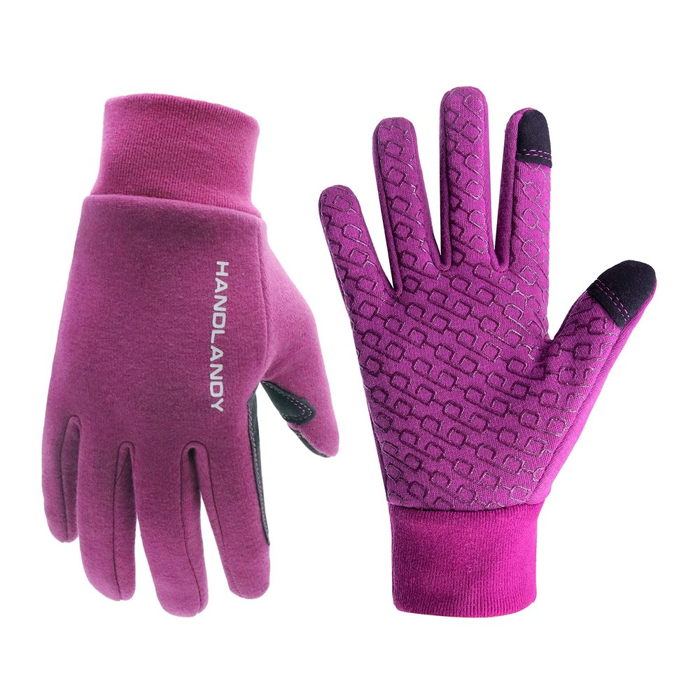 HANDLANDY Winter Gloves for Men & Women Touch Screen Warm Gloves, Upgraded Anti- Slip Thermal Running Gloves (Small, Purple-Upgraded)