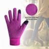 HANDLANDY Winter Gloves for Men & Women Touch Screen Warm Gloves, Upgraded Anti- Slip Thermal Running Gloves (Small, Purple-Upgraded) view 2