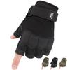 FIORETTO Fingerless Gloves, Airsoft Gloves, Half Finger Gloves for Driving, Cycling, Shooting, Hunting, Motorcycle, Climbing, Outdoor Work Black Large view 1