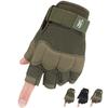 FIORETTO Fingerless Gloves, Airsoft Gloves, Half Finger Gloves for Driving, Cycling, Shooting, Hunting, Motorcycle, Climbing, Outdoor Work Green Medium