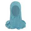 TINAYAUE Kids Girls Muslim Hijab Lace Islamic Scarf Shawls Turban with Flowers Hijab Chiffon Head Scarfs Head Wrap (2-7 Y) view 3