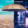 Doubwell UV protection UPF 50+ golf umbrella 62/68 Inch large umbrella automatic open windproof sturdy construction shade for blocking sun and rain (68 inch, Gold/Dark Blue) view 3
