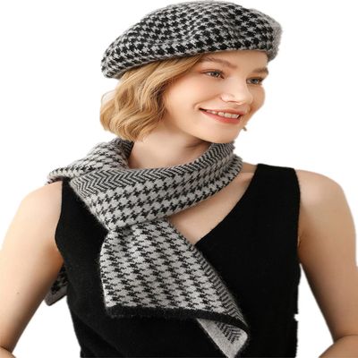 DAISHA Super Warm Cashmere Berets Hats Scarf,Noble Gift for Mother's Day,Anniversary,Christmas,New Year,Birthday.