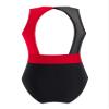 FEESHOW Girls Kids Gymnastics Leotards Ballet Swimwear Youth One-Piece Cutout Back Athletic Unitard Bodysuit Red&Black 6 Years view 2