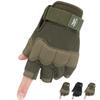 FIORETTO Fingerless Gloves, Airsoft Gloves, Half Finger Gloves for Driving, Cycling, Shooting, Hunting, Motorcycle, Climbing, Outdoor Work Green X-Large view 1