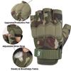 FIORETTO Fingerless Gloves, Airsoft Gloves, Half Finger Gloves for Driving, Cycling, Shooting, Hunting, Motorcycle, Climbing, Outdoor Work 2 Pairs(Black+Green Camo) Small view 2