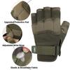 FIORETTO Fingerless Gloves, Airsoft Gloves, Half Finger Gloves for Driving, Cycling, Shooting, Hunting, Motorcycle, Climbing, Outdoor Work Green Large view 2