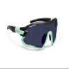 Bertoni Sport Sunglasses Polarized Photochromic Cycling MTB w. Prescription Carrier QUASAR (Black-Aquamarine/Blue Mirror) view 1