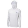 BASSDASH UPF 50+ Mens Long Sleeve Fishing Shirt with Mask UV Neck Gaiter Hoodie White view 1