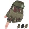 FIORETTO Fingerless Gloves, Airsoft Gloves, Half Finger Gloves for Driving, Cycling, Shooting, Hunting, Motorcycle, Climbing, Outdoor Work Green Camo Medium view 1