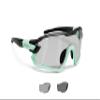 Bertoni Sport Sunglasses Polarized Photochromic Cycling MTB w. Prescription Carrier QUASAR (Black-Aquamarine/Photochromic Polarized) view 1