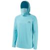 BASSDASH UPF 50+ Mens Long Sleeve Fishing Shirt with Mask UV Neck Gaiter Hoodie Turquoise view 1
