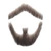 Qiureva Fake Mustache Fake Beard Realistic 100% Human Hair Full Hand Tied Goatee False Beards Lace Invisible Fake Mustache for Halloween Dressing Men Makeup Entertainment/Drama/Party/Movie Brown view 2