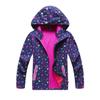 BINPAW Girls Lightweight Softshell Windbreaker Jacket Cartoon Printting Hooded Outerwear, Purple star, 10-12 Years/Tag 150 view 1