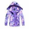 BINPAW Girls Lightweight Softshell Windbreaker Jacket Cartoon Printting Hooded Outerwear, Purple animal, 10-12 Years/Tag 150 view 1