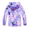 BINPAW Girls Lightweight Softshell Windbreaker Jacket Cartoon Printting Hooded Outerwear, Purple animal, 10-12 Years/Tag 150 view 2