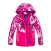 BINPAW Girls Lightweight Softshell Windbreaker Jacket Cartoon Printting Hooded Outerwear, Pink tie dye, 8-9 Years/Tag 140 view 1