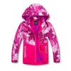 BINPAW Girls Lightweight Softshell Windbreaker Jacket Cartoon Printting Hooded Outerwear, Pink tie dye, 10-12 Years/Tag 150 view 1