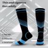 WSYKC Compression Socks, Blue and Black Striped Compression Socks, Outdoor Sports Tube Socks, Socks Suitable for People Who Exercise or Stand for a Long Time L/XL view 2