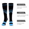 WSYKC Compression Socks, Blue and Black Striped Compression Socks, Outdoor Sports Tube Socks, Socks Suitable for People Who Exercise or Stand for a Long Time L/XL view 3