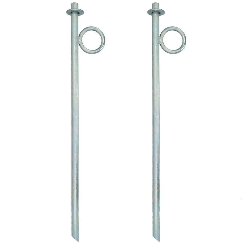 AB Tools 2 Pack Heavy Canal Mooring Iron Peg Ring Galvanised Pin Cleat Anchor River Boat