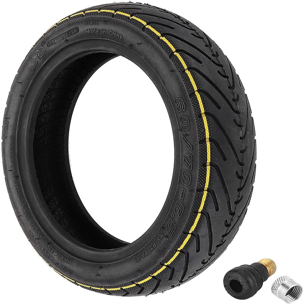 YBang 60/70-6.5 tubeless tire with valve for Segway Ninebot Max G30 / G30P / G30LP electric scooter solid rubber tires 10-inch anti-slip explosion-proof tires (1 Pce)