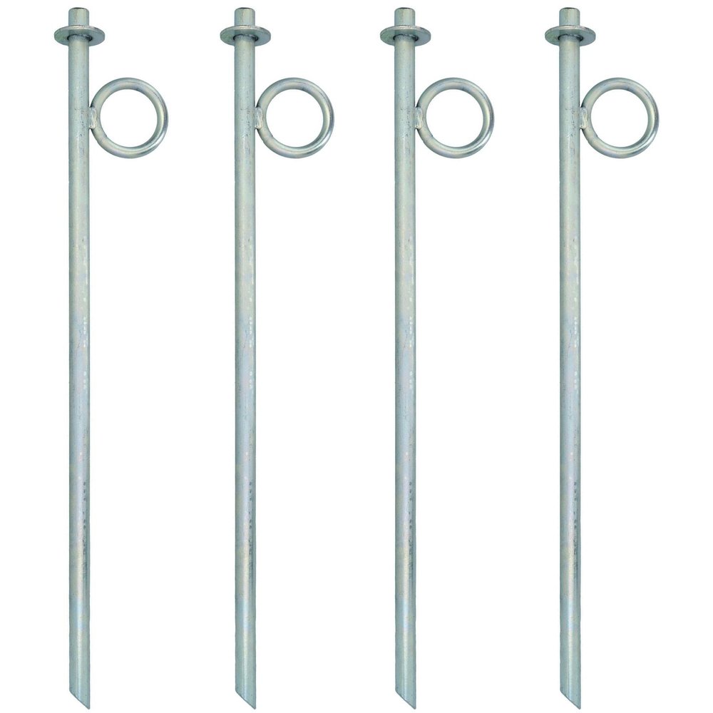 AB Tools 4 Pack Heavy Canal Mooring Iron Peg Ring Galvanised Pin Cleat Anchor River Boat