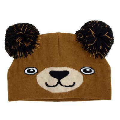 Arctic Gear Made in The USA Infant Specialty Hats Brown Bear with Double Poms