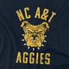 North Carolina A&T State University Official Aggies Logo Unisex Adult T Shirt,Navy, 5X-Large view 2