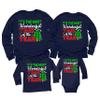It's The Most Wonderful Time of The Year Christmas Matching Family Toddler Girl Boy Long Sleeve Shirt Navy view 1