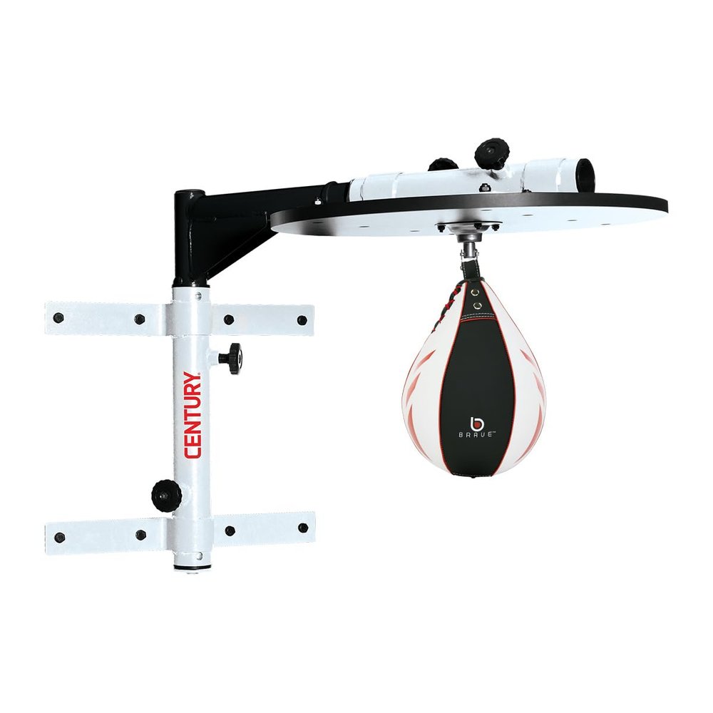 Century Martial Arts Fold-Away Wall Mount Speed Bag Platform with Bag | 6 Adjustable Heights | Space-Saving Boxing & MMA Training Equipment for Reflex, Timing & Coordination in Home Gym or Dojo