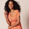 Amazon Essentials Women's Surplice Dress (Available in Plus Size), Red Floral Print, Small view 4