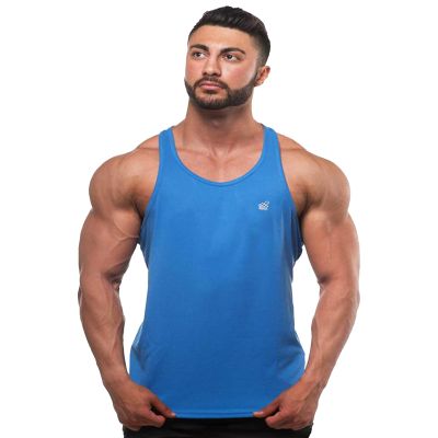Jed North Men's Quick Dry Microfiber Bodybuilding Stringer Tank Top Weight-Training Y-Back Racerback,Blue,3X-Large