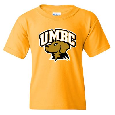 UGP Campus Apparel YS03 - UMBC Retrievers Arch Logo Youth T Shirt - Large - Gold