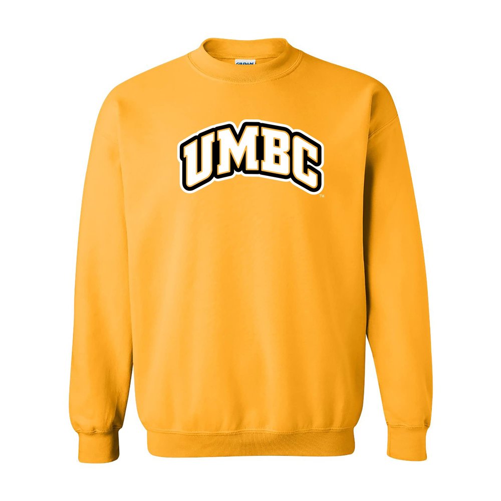 UGP Campus Apparel AW01 - UMBC Retrievers Basic Block Crewneck Sweatshirt - 3X-Large - Gold