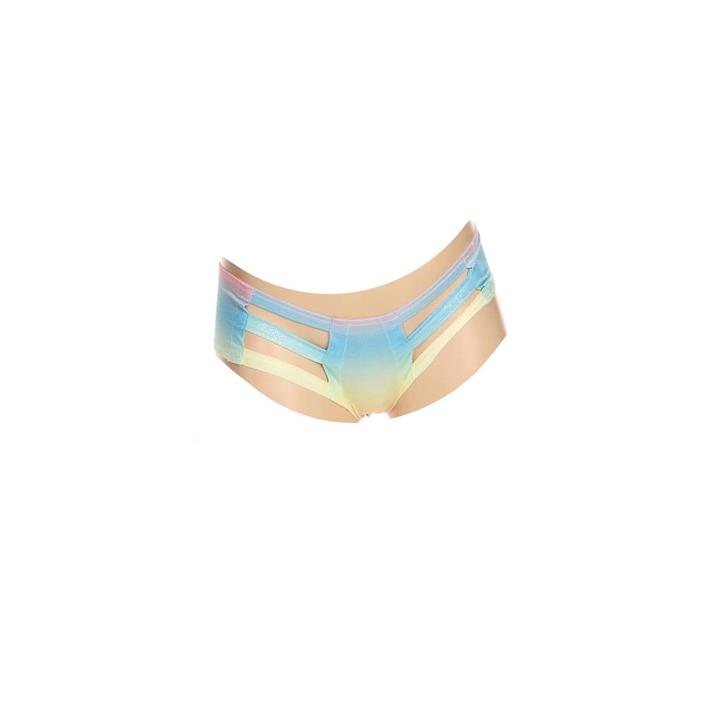 Iridescent multicolor rave cutout strappy fitted bottoms (Small)
