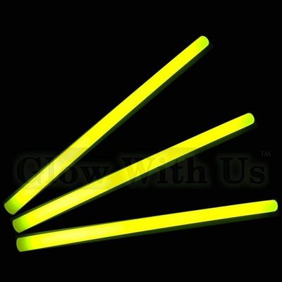 Glow With Us 12" Yellow Industrial Grade Jumbo Light Sticks, 250 Count
