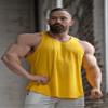 Jed North Men's Quick Dry Microfiber Bodybuilding Stringer Tank Top Weight-Training Y-Back Racerback,Yellow,Large view 3