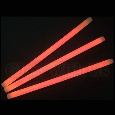 Glow With Us 12" Orange Industrial Grade Jumbo Light Sticks, 250 Count