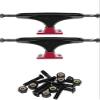 Tensor Trucks Alloy Black / Red Skateboard Trucks - 5.25" Hanger 8.0" Axle with 1" Raven Black Hardware - Bundle of 2 items view 1
