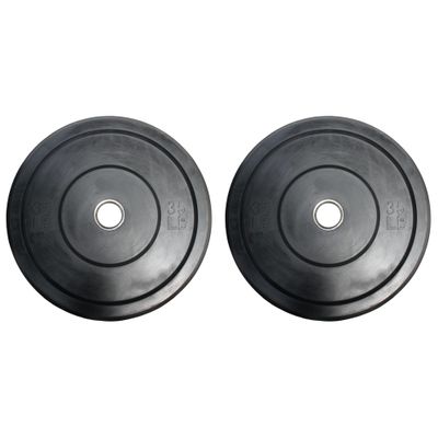 Ader 35lb Black Rubber Bumper Plates- Sold as a Pair
