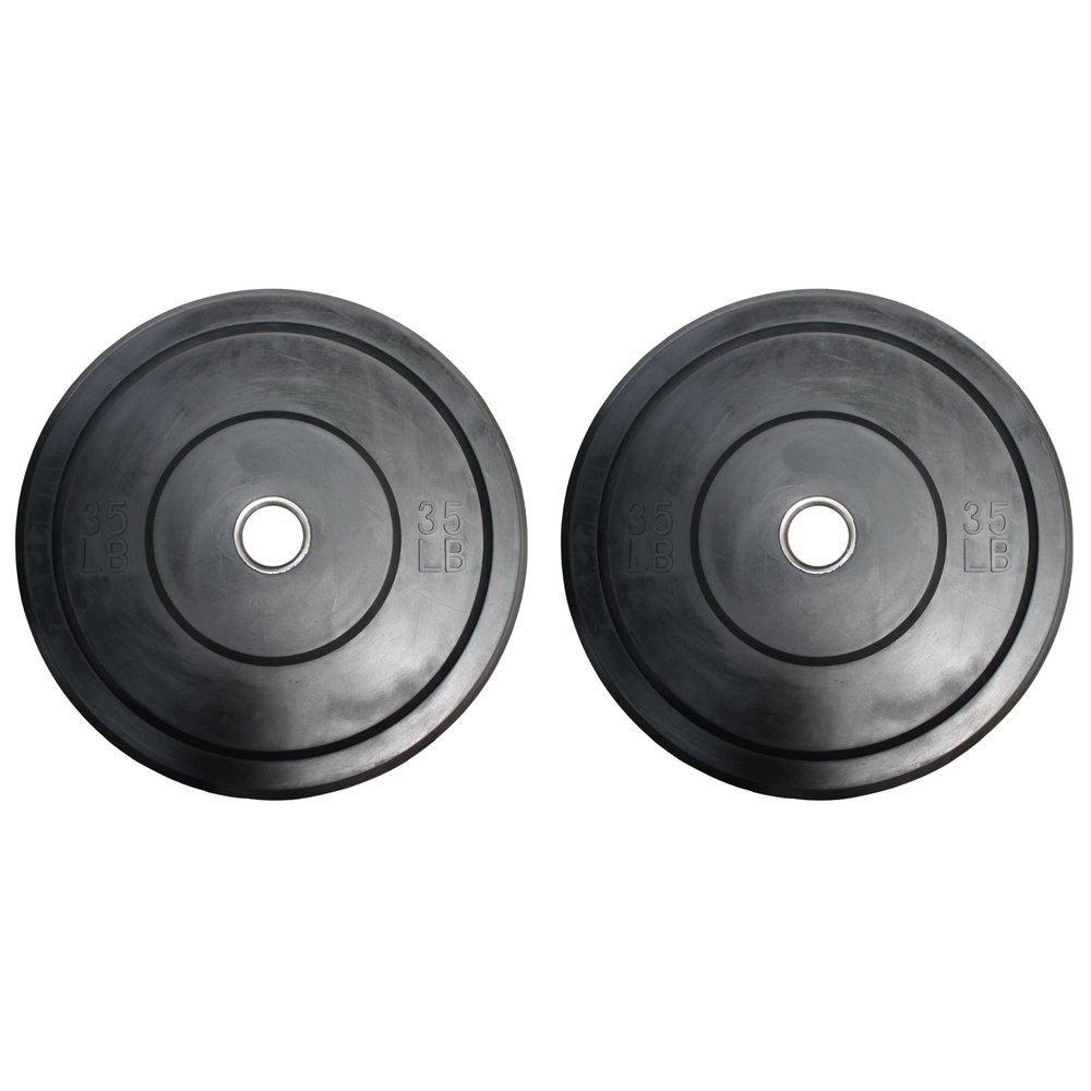 Ader 35lb Black Rubber Bumper Plates- Sold as a Pair